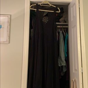 Black maxi dress from Anthropologie